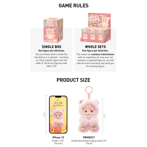 HACIPUPU Gummy Bear Series-Vinyl Plush Pendant Blind Box